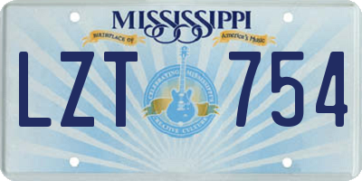 MS license plate LZT754