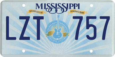 MS license plate LZT757
