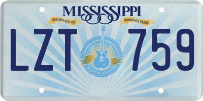 MS license plate LZT759