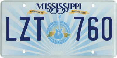 MS license plate LZT760