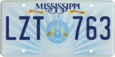 MS license plate LZT763