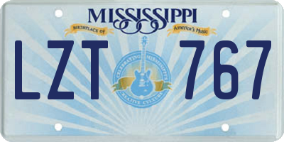 MS license plate LZT767