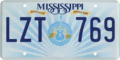 MS license plate LZT769