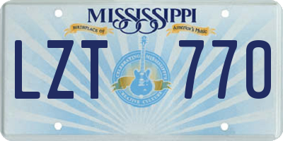 MS license plate LZT770
