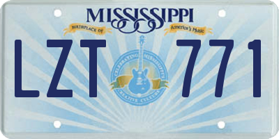 MS license plate LZT771
