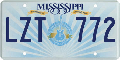 MS license plate LZT772