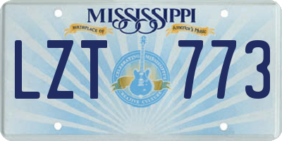 MS license plate LZT773