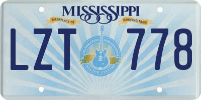MS license plate LZT778