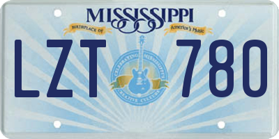MS license plate LZT780