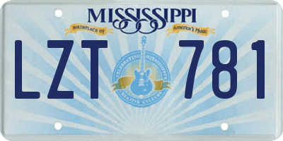 MS license plate LZT781