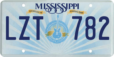 MS license plate LZT782