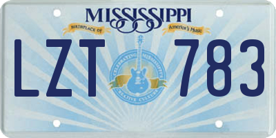 MS license plate LZT783