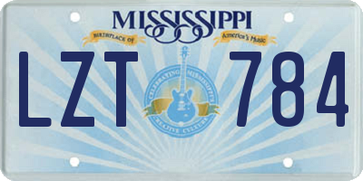 MS license plate LZT784