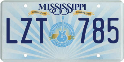 MS license plate LZT785