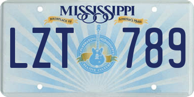 MS license plate LZT789