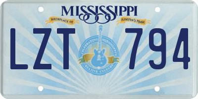 MS license plate LZT794