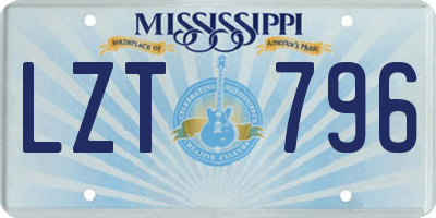 MS license plate LZT796