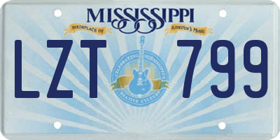 MS license plate LZT799