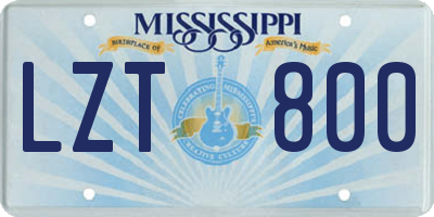 MS license plate LZT800