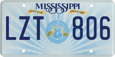 MS license plate LZT806