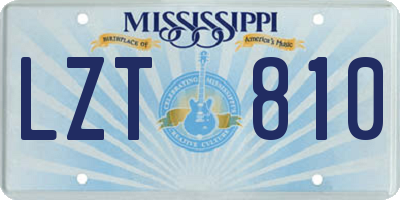 MS license plate LZT810