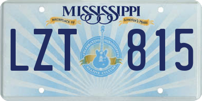 MS license plate LZT815