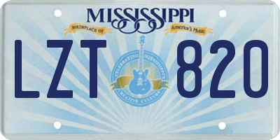 MS license plate LZT820