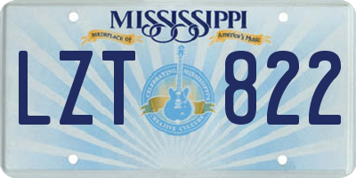 MS license plate LZT822