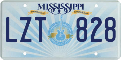 MS license plate LZT828