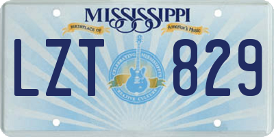 MS license plate LZT829