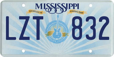 MS license plate LZT832