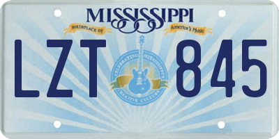 MS license plate LZT845