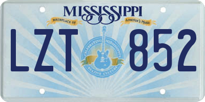 MS license plate LZT852
