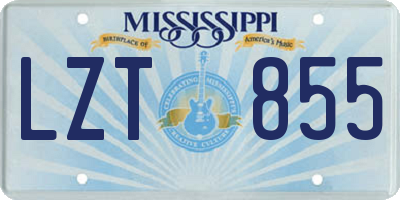 MS license plate LZT855