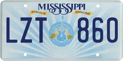 MS license plate LZT860