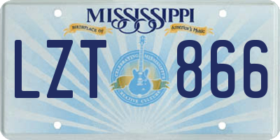 MS license plate LZT866