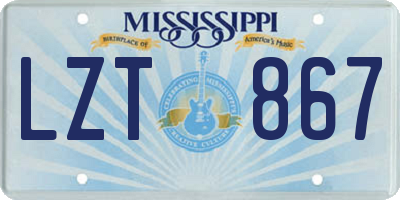 MS license plate LZT867