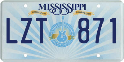 MS license plate LZT871