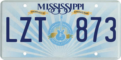 MS license plate LZT873
