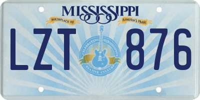 MS license plate LZT876