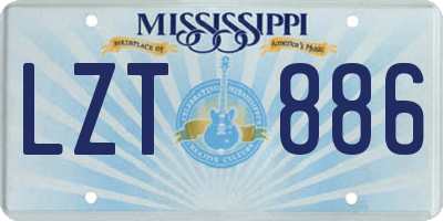 MS license plate LZT886