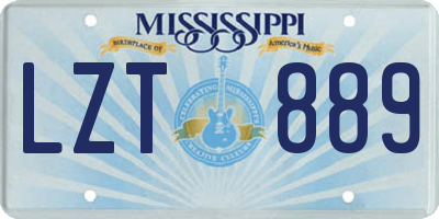 MS license plate LZT889