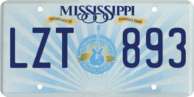 MS license plate LZT893