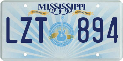 MS license plate LZT894