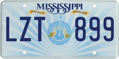 MS license plate LZT899