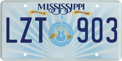 MS license plate LZT903
