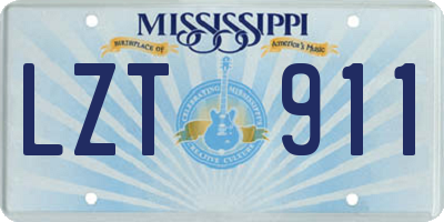 MS license plate LZT911
