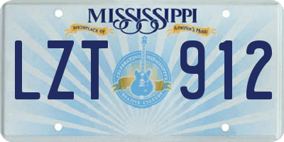 MS license plate LZT912