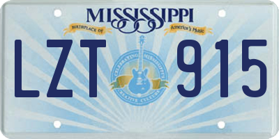 MS license plate LZT915