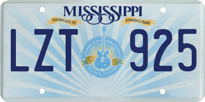 MS license plate LZT925